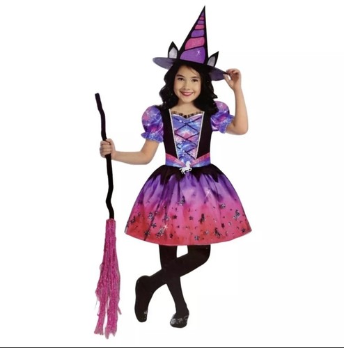 NWT Celebrate! Girls S (6/6X) Unicorn Witch Dress And Hat Halloween Costume