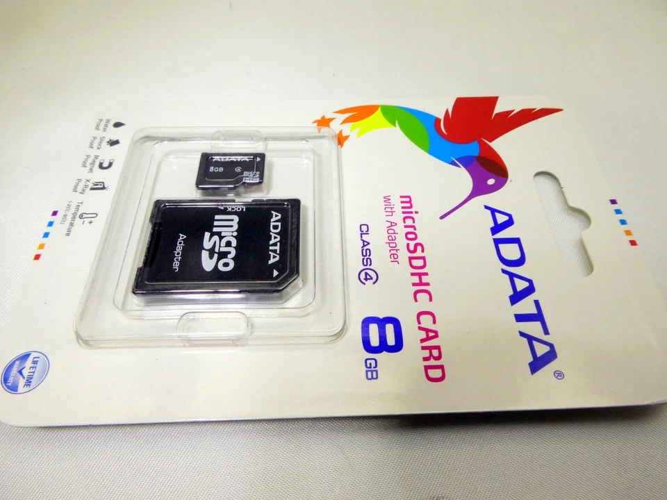 ADATA Micro 8GB SDHC Card with SD adapter AUSDH8GCL4-RA1 memory card camera Sony - Image 3 of 4