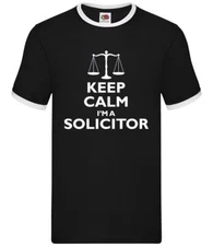 Keep Calm I'm A Solicitor - Mens Ringer - Lawyer Attorney Law Student