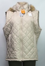 Sporto Women's Water Resistant Vest Jacket Removable Hood Beige Size L