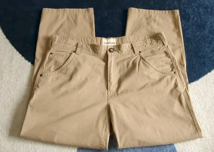 Simms Fishing Chino Pants 38x29 Outdoors Hiking Cotton Polyester Lightweight