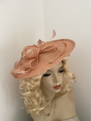 Nude Pfirsich Rouge Fascinator Formeller Hatinator Haarband Damen Hochzeit Hut Damen