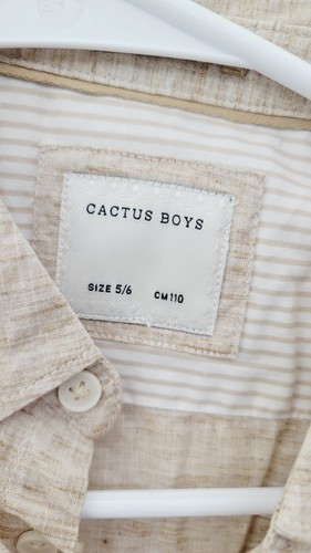 NEW Cactus Boys Short Sleeve Button Down Shirt Tan Size 5/6 - Picture 3 of 7