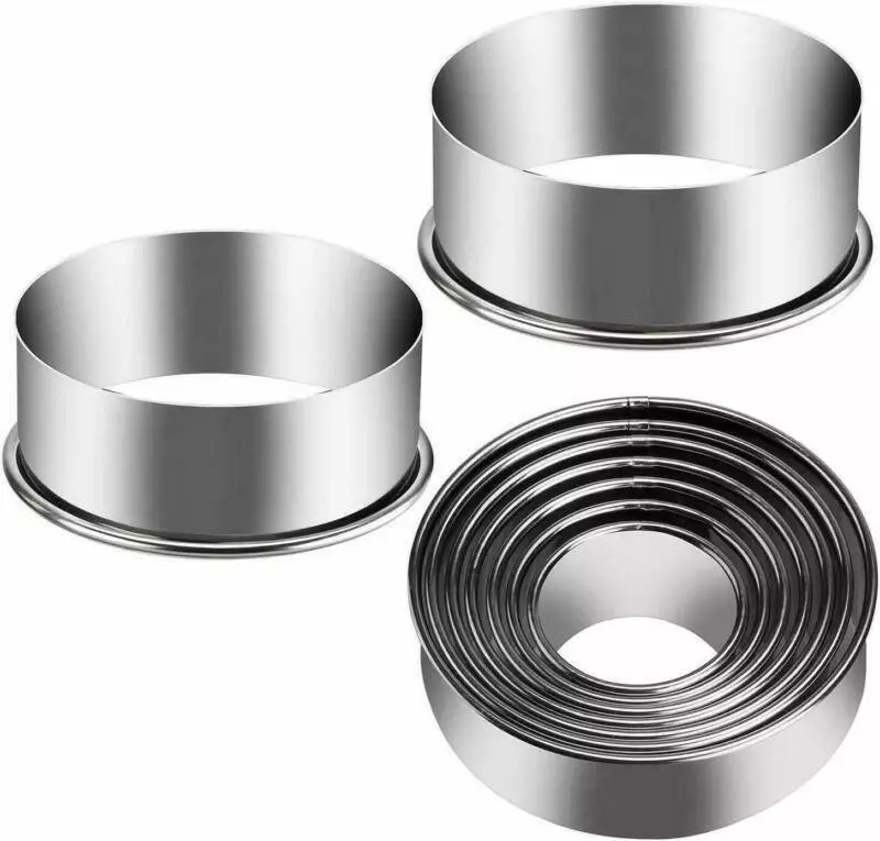 5Pcs Round Circle Stainless Steel Cookie Cutter Biscuit DIY Baking Pastry Mold