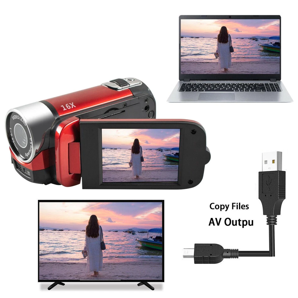 1080P Digital Video Camera HD Camcorder 16x Zoom Digital Video Camera Recorder - Image 4 of 4