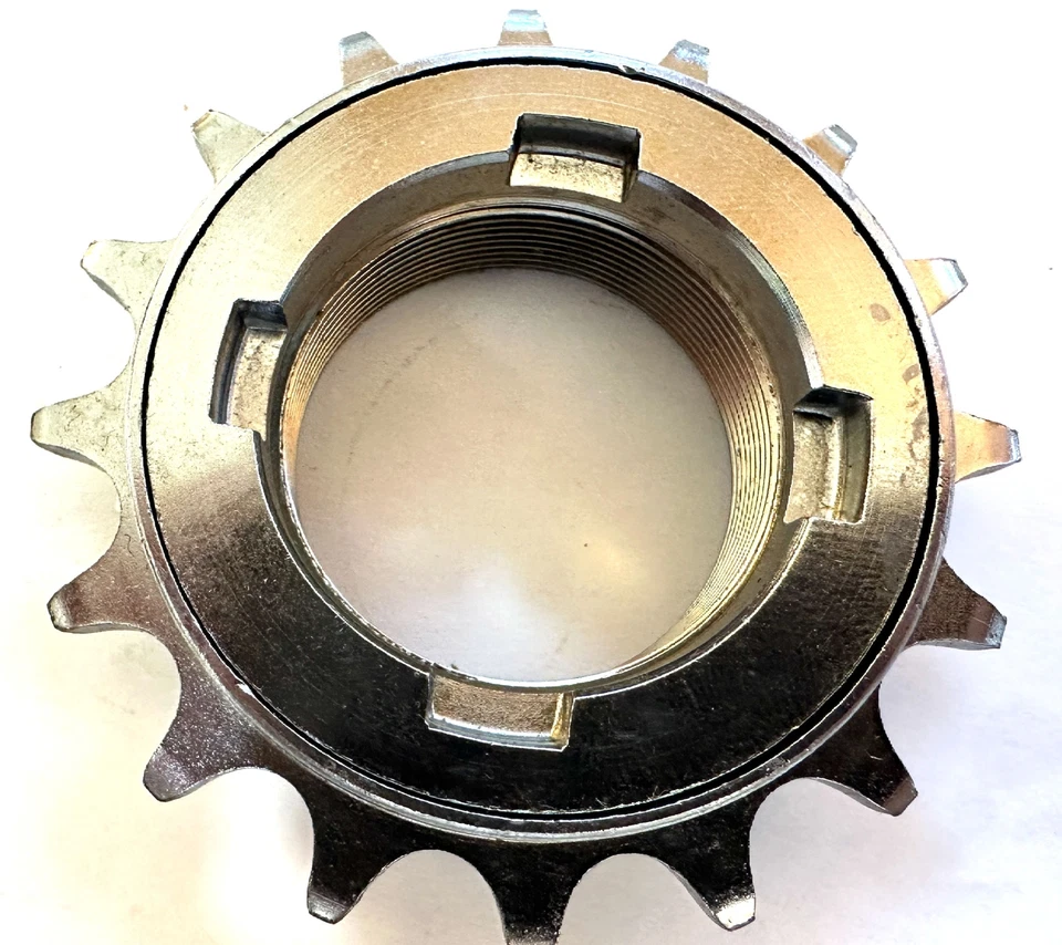 16 зубьев ОДНОСКОРОСТНОЕ КОЛЕСО СВОБОДНОГО ХОДА DICTA хромированное покрытие 1/2 дюйма - 1/8 дюйма винтик BMX, ЗВЕЗДОЧКА - Изображение 4 из 4