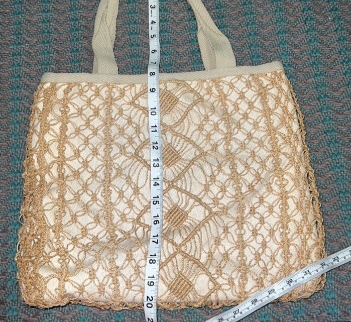 Macrame shoulder tote - image 4