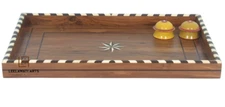 Home Decor Wood Bone Inlay Serving Tray Antique Design Handmade Serving Tray