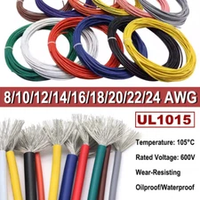 UL1015 8/10/12/14/16-24 AWG Stranded Tinned Copper Wire Hook-Up Electronic Cable
