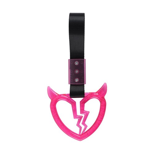 Devil Demon Broken Heart Crystal Pink TSURIKAWA Ring Bus Handle Strap Charm - Foto 2 di 7