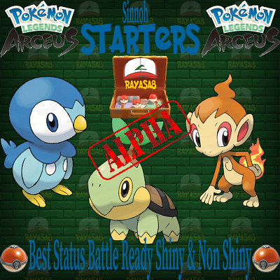 Pokemon Starters Sinnoh Alpha Shiny 6iv and Non Shiny Legends Arceus Home