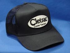 Cletrac Crawler Tractor Hat - Black - Mesh - Snapback - Black/White Logo