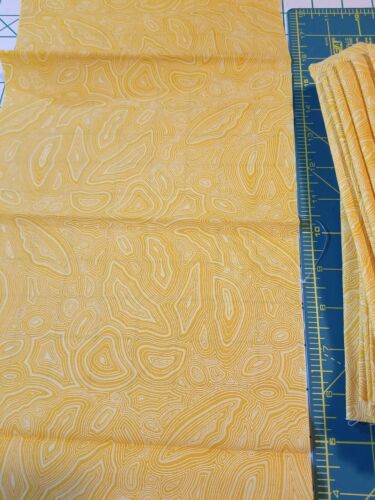 2-FAT 8ths TULA PINK Mineral PW148 Orange Yellow 9" x 21" 100% COTTON Soft - Picture 2 of 5