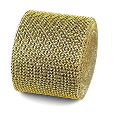3 yards plastic rhinestone mesh for decoration for any event-gold