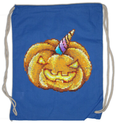 Pumpkin Unicorn Turnbeutel Pixel Retro 8 16 Bit Geek Nerd Rainbow Gamer Fun