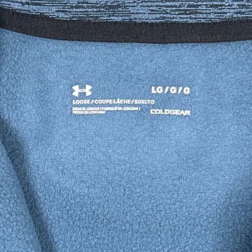 Under Armour Cold Gear Pullover Mens Sz Large Blue Fleece Lined 1/4 1/2 Zip - Picture 6 of 8