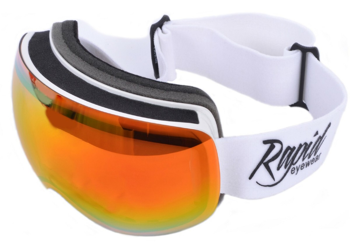 SKI GOGGLES White. DOUBLE MIRROR LENS PRESCRIPTION OPTIONS AVAILABLE. Anti Fog eBay