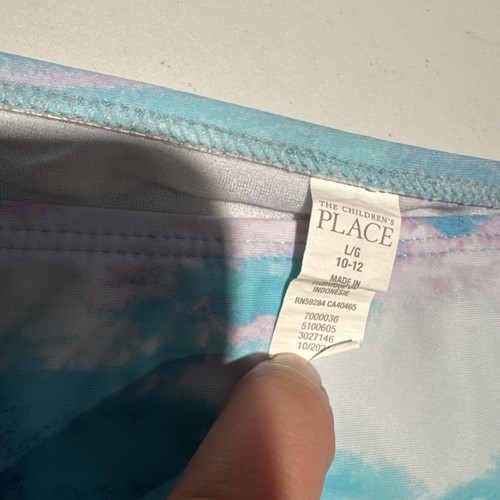Children’s Place 2 Piece Swim Suit, Marbled Blue, Purple, Size Youth Large 10 12 - Picture 4 of 9