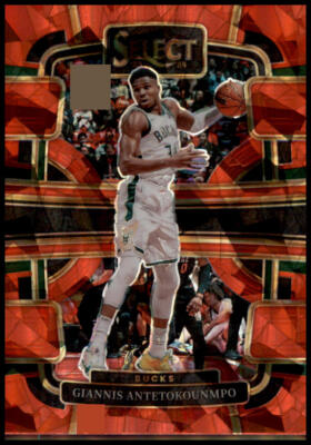 2023-24 Panini Select #60 Giannis Antetokounmpo Red Cracked Ice