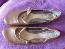 Ladies footglove wider fit brown leather slip on shoe-M&S size 6 ½ 7 ex & con