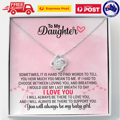 Personalised Christmas Gift For Daughter Loveknot Necklace Silver Plated Pendant