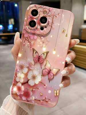 Stoßfeste Handyhülle Schmetterling Blumen für iPhone Redmi Infinix Galaxy VIVO