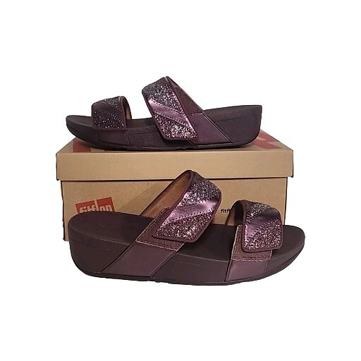 FitFlop Mina Ombre Glitter Sandals Women Sz 9 Eggplant Purple Slides New  !!! | eBay
