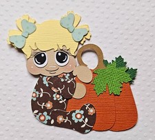 Pumpkin Baby Girl Blonde Hair. Scrapbook, Card Making Paper Piecing