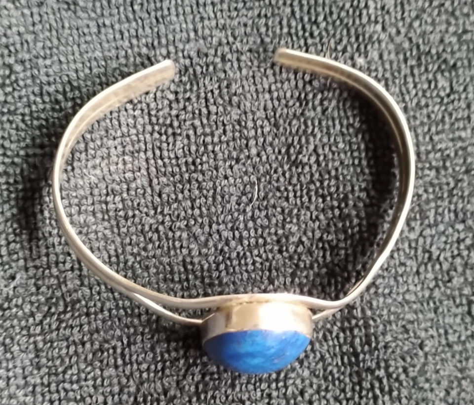 bracciale in argento etnico egiziano 925 lapis - Immagine 2 di 3