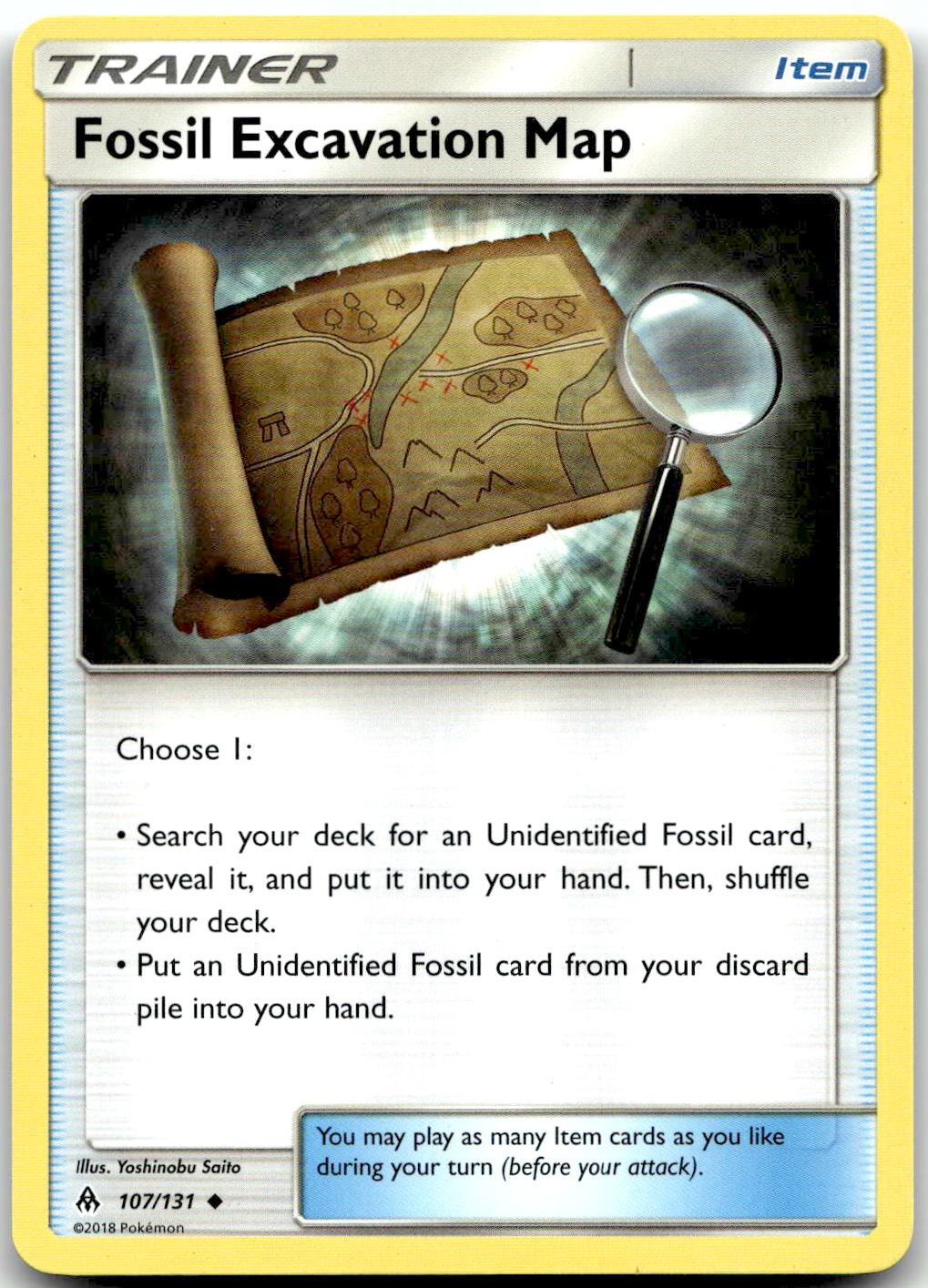 Pokemon Fossil Excavation Map Forbidden Light SM06 #107/131 Uncommon LP $SALE$!