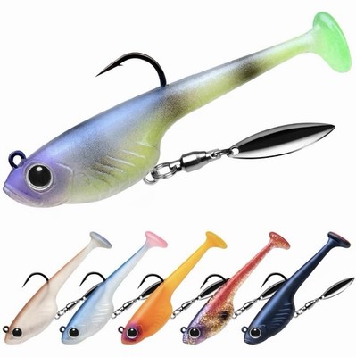 TRUSCEND Shadtale Soft Fishing Lures with BKK Hooks   Easy Catch 6pack 3/8oz