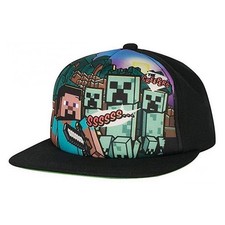 Image of Official Minecraft Steve Overworld Kids Snapback Hat Cap Official Minecraft