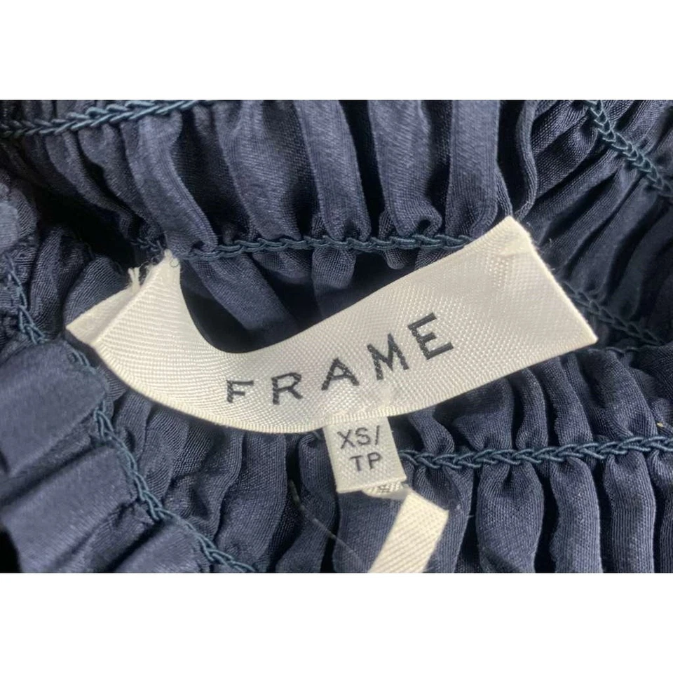 Blusa con montura para mujer XS azul cuello falso manga larga puños elásticos top Foto 3 de 4