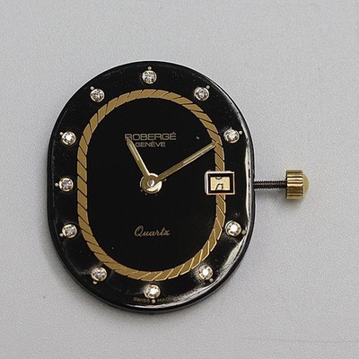ROBERGE Genuine Movement Longines Cal.256041 Men's Watch Black Color For Parts
