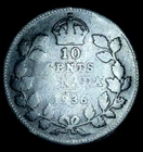 1936 Canadian 80% Silver 10 Cents King George V Circulated Canada Dime