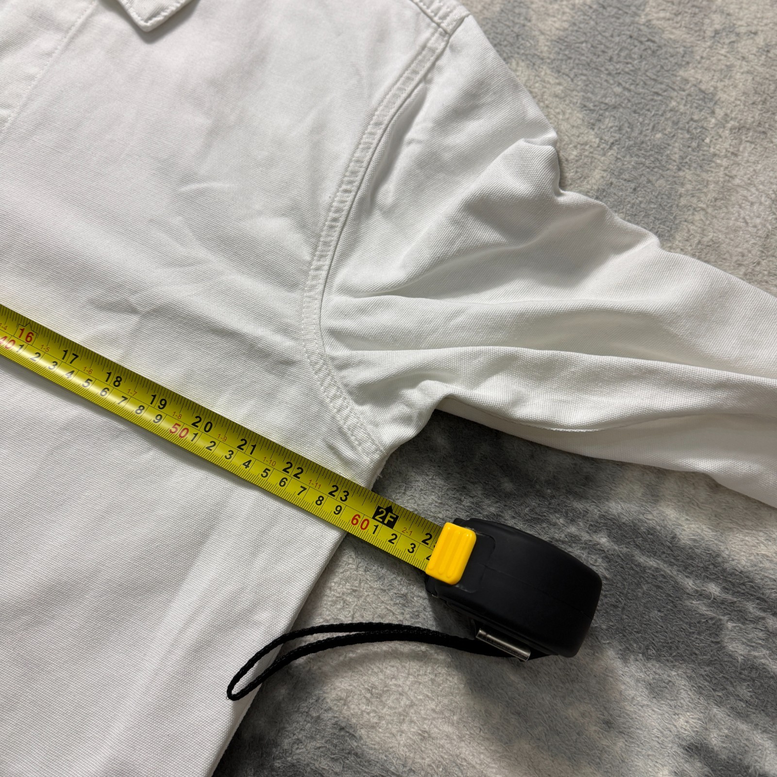 VTG Armor Lux 2000's Y2K Oversized Medium White Button Up Fisherman Chore Jacket image 5