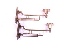 1 Paar Klavierleuchter Kerzenhalter Wandleuchter Einarmig Messing Jugendstil