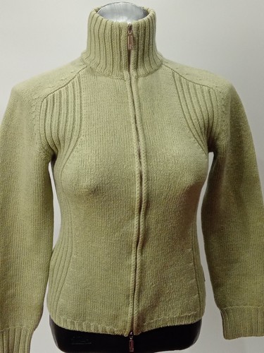 Vintage MONCLER 100 % WOOL Women's Jumper / Sweater .zip. Size S / Woolmark - Picture 8 of 13