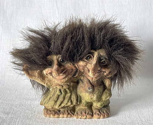 Vintage Norweger NYForm PAAR BRUDER SCHWESTER? 020 Troll mit Heft NY Form