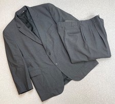 Jos A Bank Suit Mens 46R Houndstooth 100 Wool Pants 38x28 Pleated Cuffed-2 Pcs