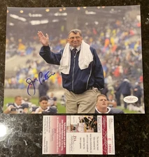 Joe Paterno Signed Penn State Football 8 x 10” Photograph JSA COA