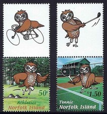 2002 Norfolk Island SG#794/5 6th South Pacific Mini Games pair with tab Mint MNH