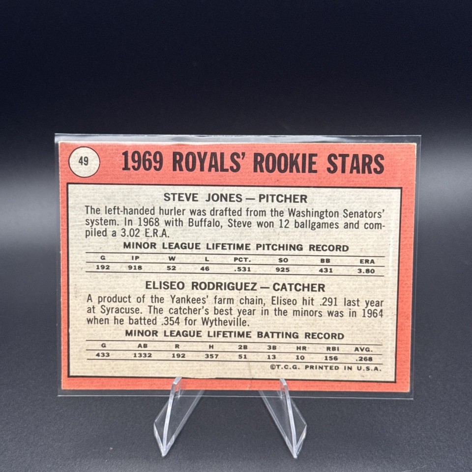 1969 Topps-1969 Rookie Stars Ellie Rodriguez, Steve Jones #49 Rodriquez ...