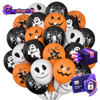 Luftballons Halloween 50 StüCk Gruselmotiven Orange Schwarz Weiß Deko Party