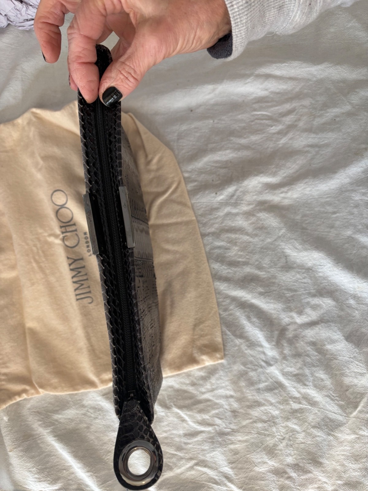 Jimmy Choo Python Zip Clutch - image 7