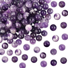 100Pcs Amethyst Natural Stone Beads round Smooth Gemstone 8Mm Stone Beads for DI
