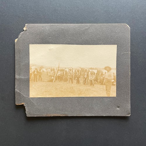 Native Americans & Whites Original Antique Photo • Circa 1910 • Lakota?