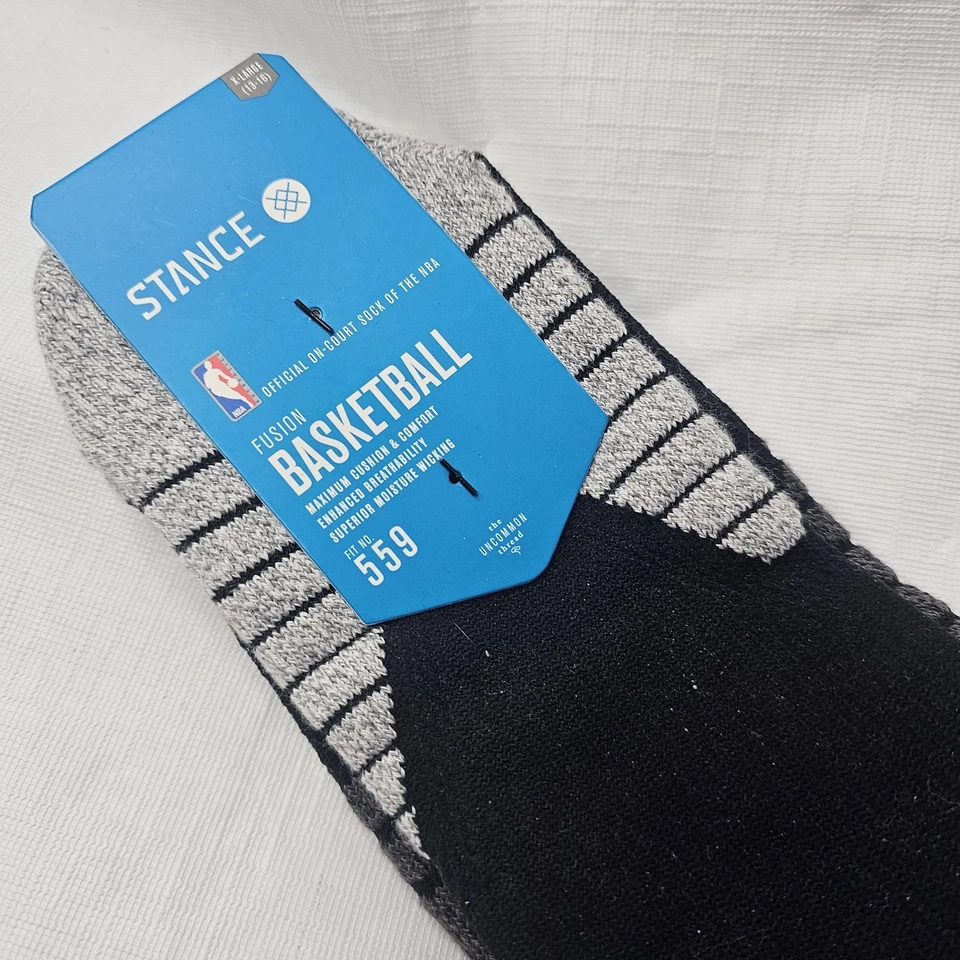 Calcetines de baloncesto Stance 559 Fusion NBA para hombre talla XL 13-16 negros 2015 Foto 2 de 4