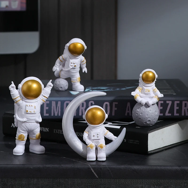 Astronaut Figure Statue Figurine Spaceman Sculpture Educational Toy Desktop Home - image 3 of 4