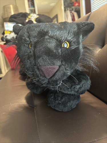 Animal Alley Toy R Us 2000 Giant Black Panther Plush Yellow Eyes 30” Laying Flat